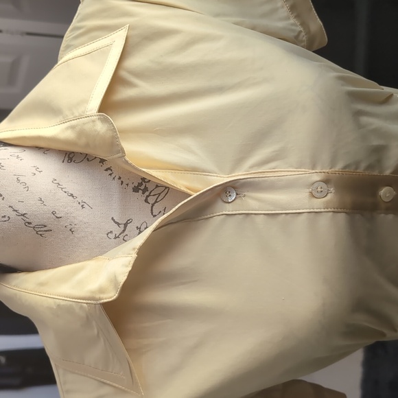 Karen Millen Yellow Button Up Short Sleeve Blouse Sz 8 - Picture 13 of 13